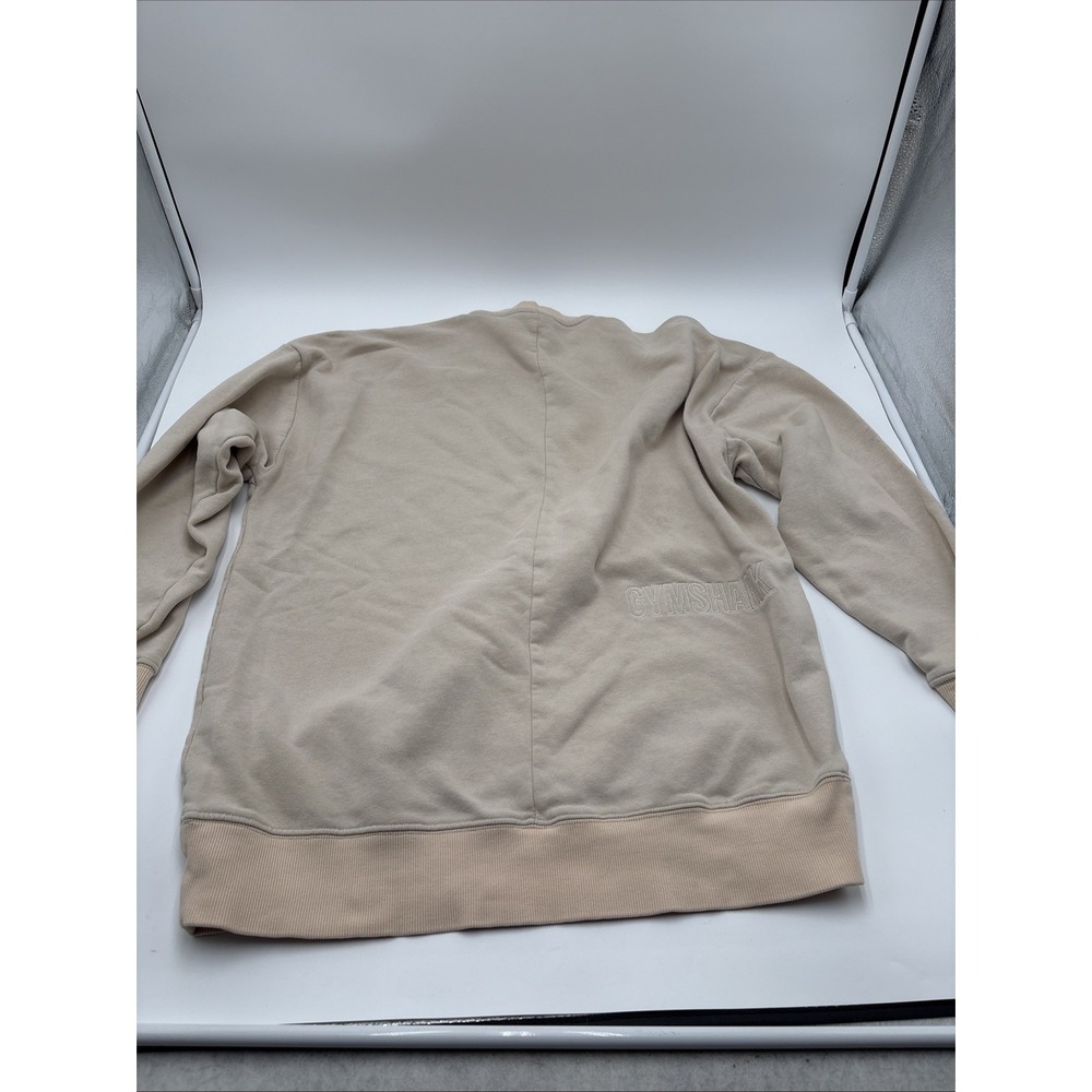 Gymshark Women's Oversized Sweat Shirt Beige Size Small Long Sleeve 85% Cotton - Picture 10 of 14